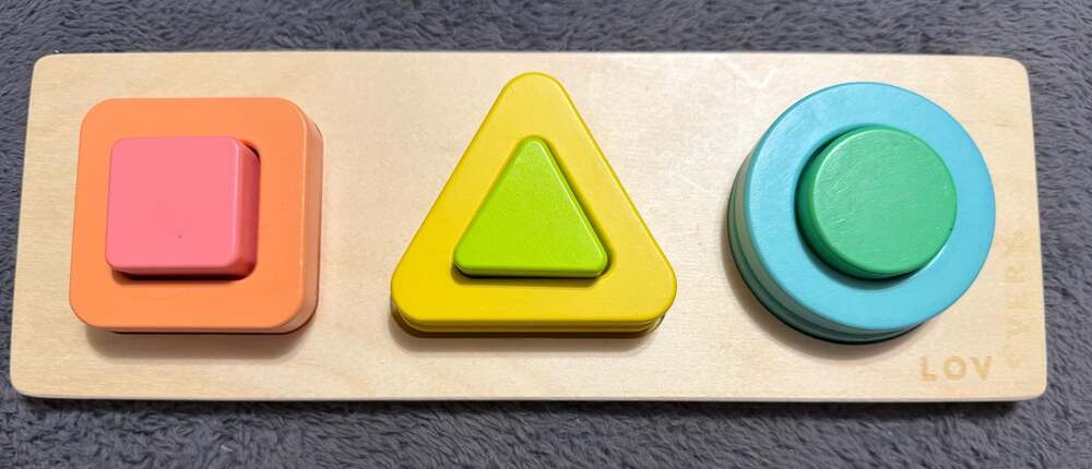 Lovevery Geo Shapes 3D Wooden Montessori Puzzle